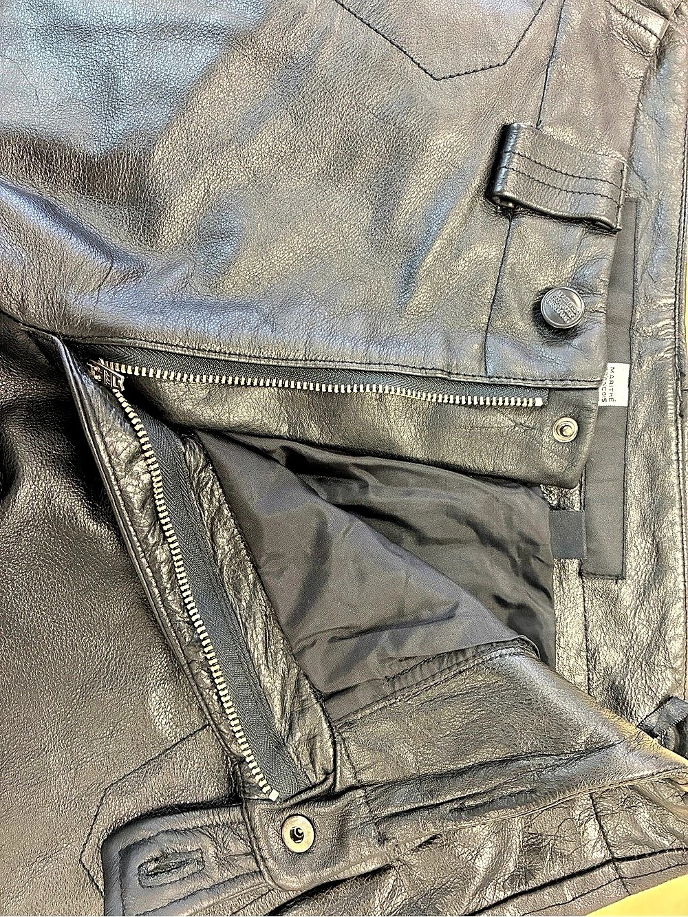 Marithé François Girbaud Black Leather Cargo Pants Y2K Baggy Size 30 - Picture 8 of 15